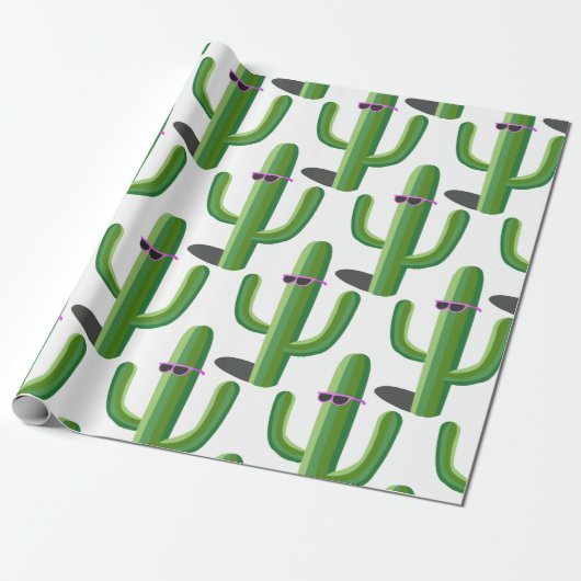 Cool Cacti Cadeaupapier (Uitgerold)