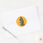 Cool Cactus met zonnebril en bloemen Ronde Sticker (Envelop)
