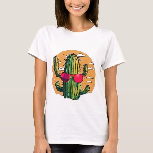 Cool Cactus Sunset T-shirt (Voorkant)