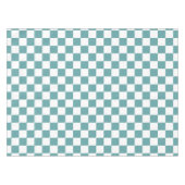 Cool Cadet Blauw Wit Retro Chic Geruit Patroon Tafelkleed (Voorkant (Horizontaal))