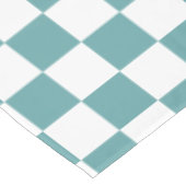 Cool Cadet Blauw Wit Retro Chic Geruit Patroon Tafelkleed (Gekanteld)