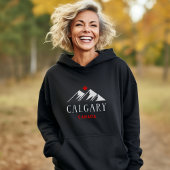 Cool Calgary Canada Mountains esdoorn blad donker Hoodie