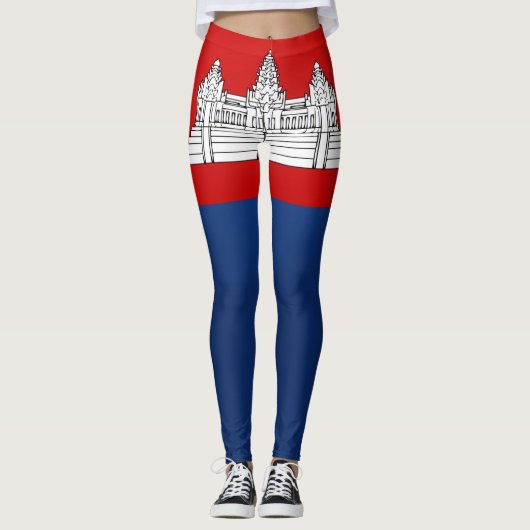Cool Cambodia Flag Mode Leggings (Voorkant)