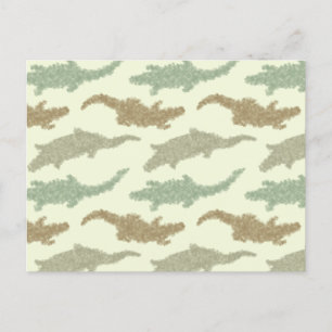 Cool Camo Alligators - naadloos patroon. Briefkaar Briefkaart