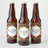 Cool Camping Design Outdoorsy Patroon Bier Etiket (Flessen)