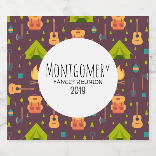 Cool Camping Design Outdoorsy Patroon Bier Etiket (Enkel label)