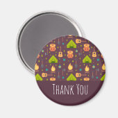 Cool Camping Design Outdoorsy Pattern Dank u Magneet (Voorkant / Achterkant)