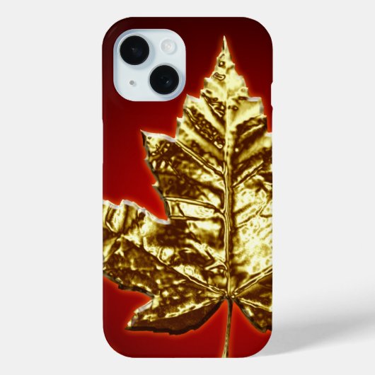 Cool Canada iPhone 7 Hoesje Gold Canada Leaf Gifts (Achterkant)