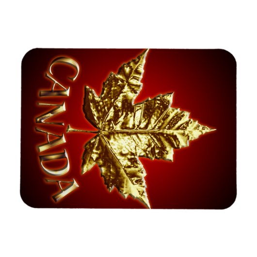 Cool Canada Magnet Gold Canada Leaf Souvenir (Horizontal)