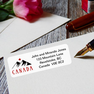 Cool Canada Mountains Canadees esdoornblad Etiket