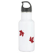 Cool Canada Retro Maple Leaf Souvenir Waterfles (Achterkant)