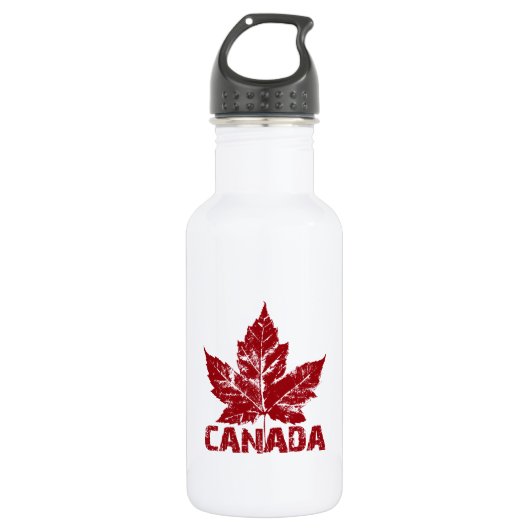 Cool Canada Retro Maple Leaf Souvenir Waterfles (Voorkant)