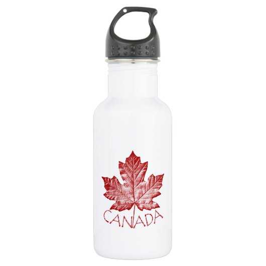 Cool Canada Retro Maple Leaf Souvenir Waterfles (Voorkant)