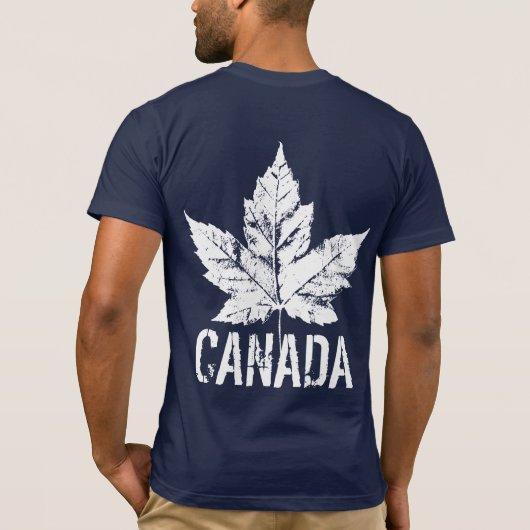 Cool Canada T-shirt Retro Maple Leaf Souvenir (Achterkant)