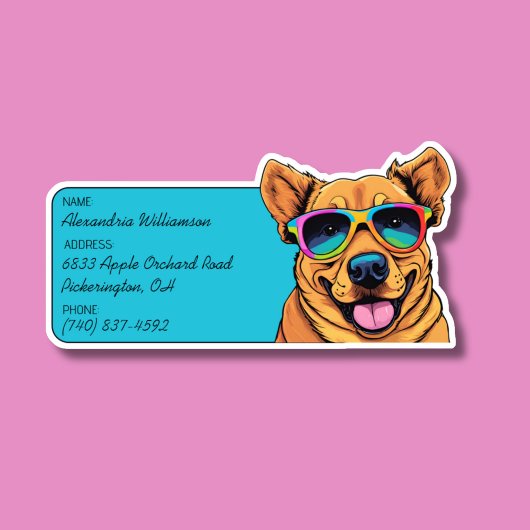 Cool Canine Bagage ID Sticker