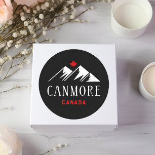Cool Canmore Canada Bergen Maple Leaf Dark Ronde Sticker