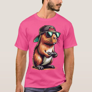 Cool Capybara Het spelen van videogames Funny Game T-shirt