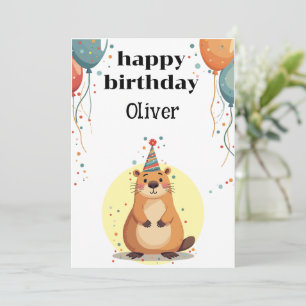 Cool Capybara voor jongens en meisjes Happy Birthd Kaart