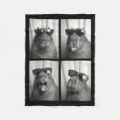 Cool Capybara With Sungles Photobooth Funny Rodent Fleece Deken (Voorkant)