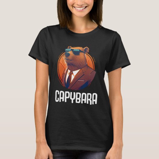 Cool Capybara Zonnebril Water Varken Zuid-Amerika T-shirt (Voorkant)