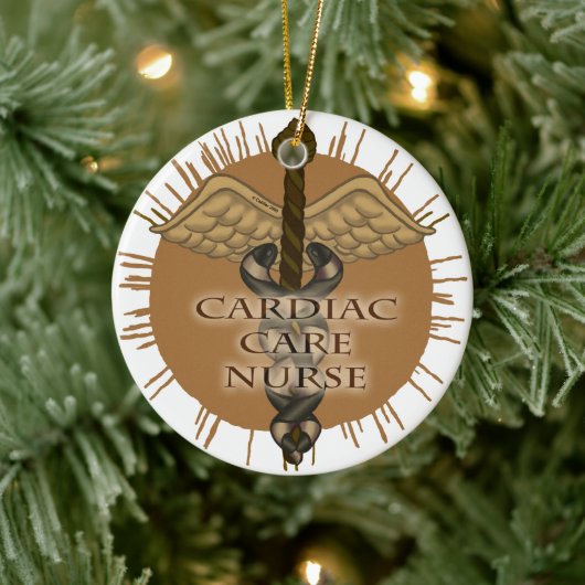 Cool Cardiac Nurse Caduceus-ornament Keramisch Ornament (Boom)