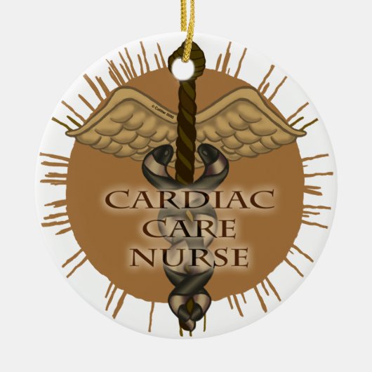 Cool Cardiac Nurse Caduceus-ornament Keramisch Ornament (Voorkant)