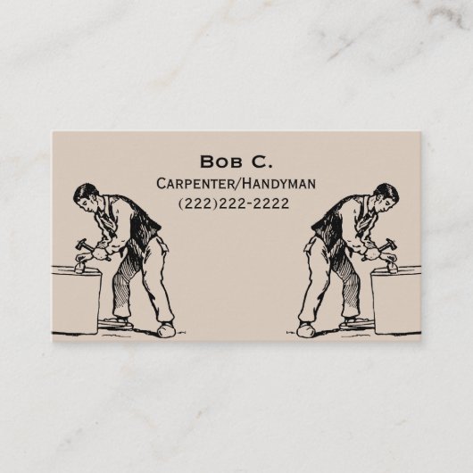 Cool Carpenter Handyman Print Visitekaartje (Voorkant)