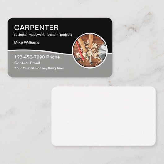 Cool Carpenter thème Cartes de visite (Devant / Derrière)