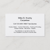 Cool Carpenter Visitekaartjes (Achterkant)