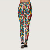 Cool carrelé abstrait motif Leggings (Dos)