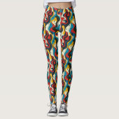 Cool carrelé abstrait motif Leggings (Devant)