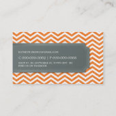 cool carte de visite chevron rayé orange gris (Dos)