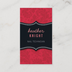 cool carte de visite fleurit corail noir rouge