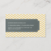 cool carte de visite rayure chevron gris pâle (Dos)