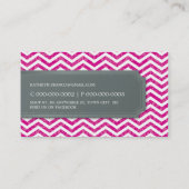 cool carte de visite rayure chevron gris rose chau (Dos)