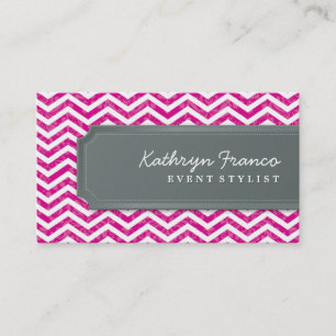 cool carte de visite rayure chevron gris rose chau