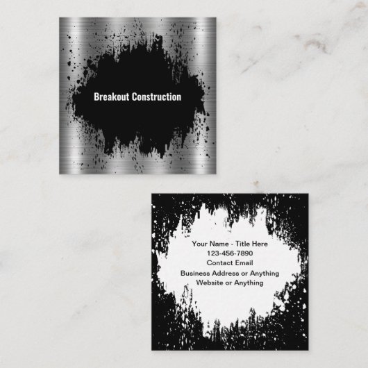 Cool Cartes de visite de construction unique (Devant / Derrière)