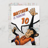 Cool Cartoon Happy Monkey Pattern Verjaardagsfeest Kaart (Voorkant / Achterkant)