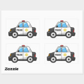 Cool Cartoon Politieauto Rechthoekige Sticker (Vel)