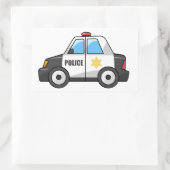 Cool Cartoon Politieauto Rechthoekige Sticker (Tas)