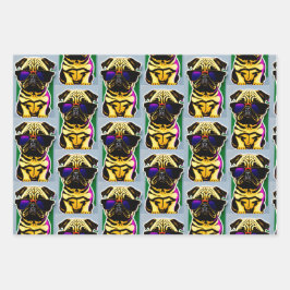 Cool Cartoon Pug Wrapping Paper