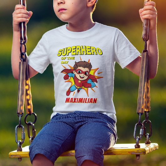Cool Cartoon Superheld Comic Book Boy's Birthday T-shirt
