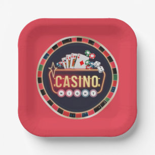 Cool Casino nacht gokken liefhebbers feest Papieren Bordje