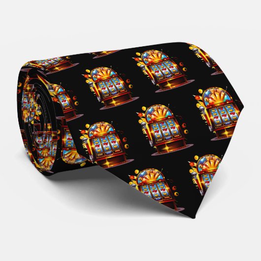 Cool Casino sign tiled pattern Stropdas (Opgerold)