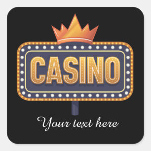 Cool Casino teken tekst toevoegen Vierkante Sticker