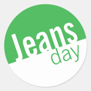 Cool Casual Denim Jeans Day Stickers Groen