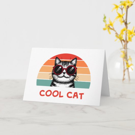 Cool cat 2 kaart (Gele Bloem)