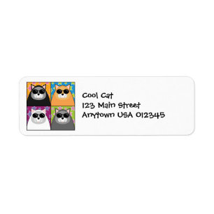 Cool Cat Adreslabel Etiket