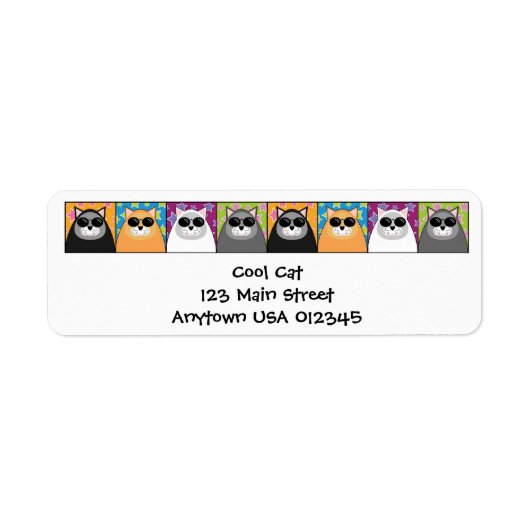 Cool Cat Adreslabel Etiket (Voorkant)