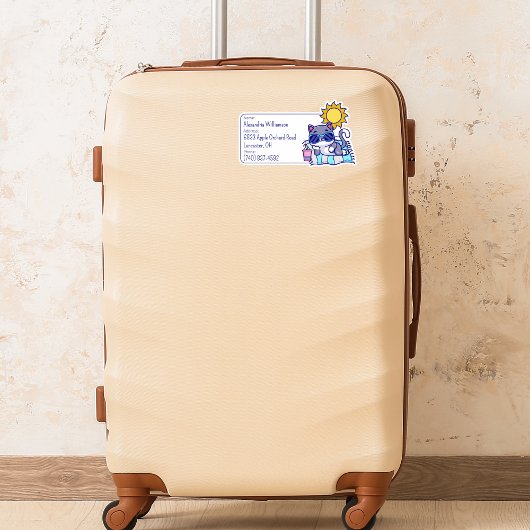 Cool Cat Bagage ID Sticker